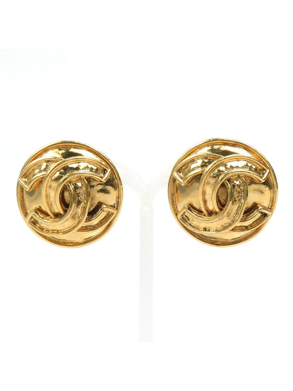 Chanel Cc Logo Clip-On Earrings Gold- #229228C76B